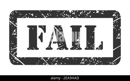 Vector illustration isolated of the word Fail in black ink stamp . Stock Vector