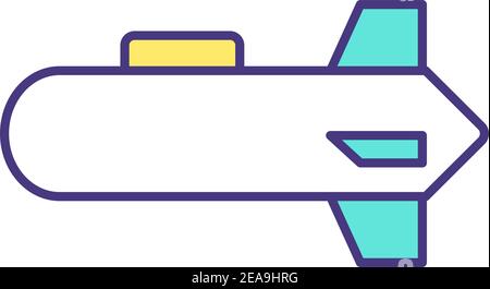 Torpedo RGB color icon Stock Vector