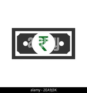 Indian rupee icon symbol isolated on white background. Vector money illustration . Stock Vector