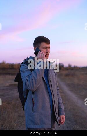 Young man with smartphone Stock Photo