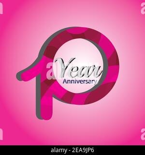 Year Anniversary Logo Vector Template Design Illustration Stock Vector
