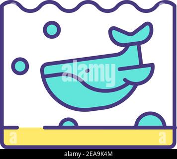 Underwater biodiversity regeneration RGB color icon Stock Vector