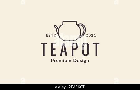 teapot lines simple logo symbol vector icon graphic design illustration Stock Vector