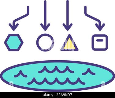 Data lake RGB color icon Stock Vector