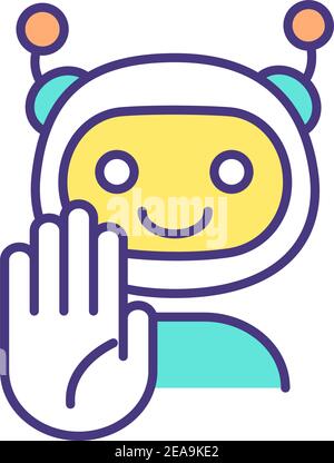Artificial intelligence RGB color icon Stock Vector