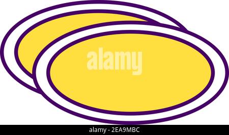 Disposable plates RGB color icon Stock Vector