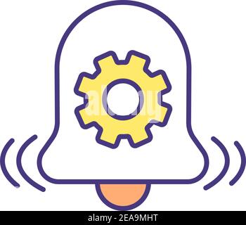 Autonomous warning and notification systems RGB color icon Stock Vector