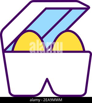 Egg storage RGB color icon Stock Vector