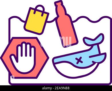 Ocean pollution prevention RGB color icon Stock Vector Image & Art - Alamy