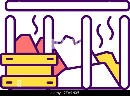 Compost bin RGB color icon Stock Vector
