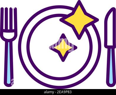Table setting RGB color icon Stock Vector