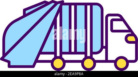Waste hauler RGB color icon Stock Vector