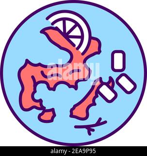 Marine debris RGB color icon Stock Vector