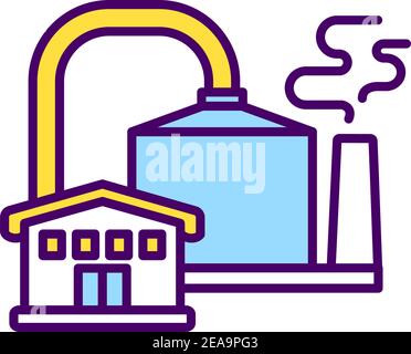 Anaerobic digestion RGB color icon Stock Vector