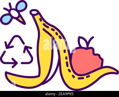 Food loss RGB color icon Stock Vector