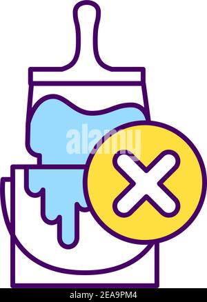 Treating paint waste RGB color icon Stock Vector
