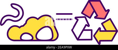 Recycling process RGB color icon Stock Vector