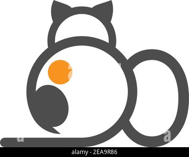 Cat icon logo with letter O template design vector  illustration Stock Vector