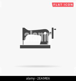 Sewing Machine flat vector icon. Hand drawn style design illustrations. Stock Vector