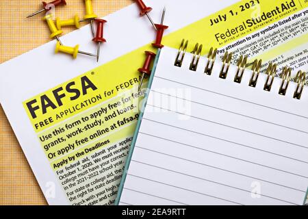 topview photo of FAFSA - free application for federal student aid Stock ...
