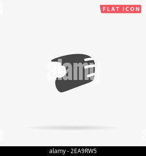 Motorcycle Helmet flat vector icon. Hand drawn style design illustrations. Stock Vector