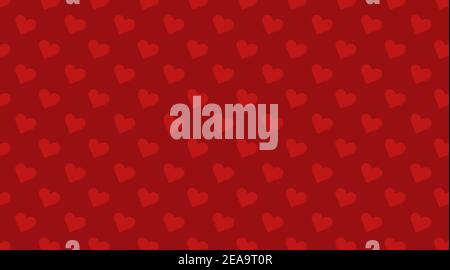 Red hearts Valentine's Day seamless pattern, love theme illustration Stock Photo