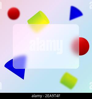 Credit card design. Multicolored geometric background.Glassmorphism design. Stock Vector