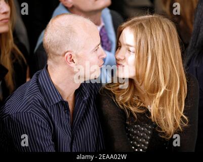 Model Natalia Vodianova attends Louis Vuitton's Spring-Summer 2008  Ready-to-Wear Fashion Show, held at the 'Cour Carre du Louvre' in Paris,  France on October 7, 2007. Photo by Denis Guignebourg/ABACAPRESS.COM Stock  Photo 