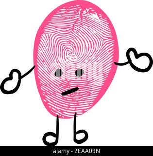 Funny Fingerprint Print Bean Cartoon Graphic by squeebcreative · Creative  Fabrica