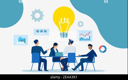 Vector of business people brainstorming financial opportunity idea Stock Vector