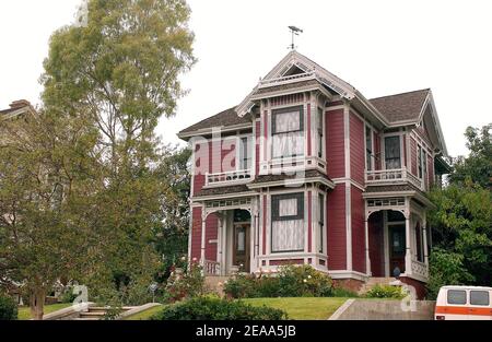 Picture of the actual Victorian house used as the Halliwell family home in the TV series 'Charmed' in Los Angeles, CA on October 2005. Photo by Lionel Hahn/ABACAPRESS.COM. Stock Photo