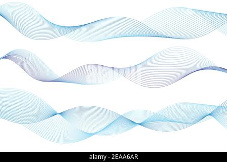 Abstract bright colored wave lines on a white background. Example of wave design for a website or magazine Stock Vector