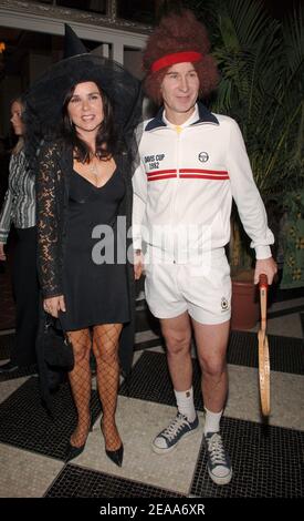 'John McEnroe and his wife Patti Smith arrive at Bette Midler's annual ''Hulaween Ball'' held at the Waldorf Astoria in New York, on Monday October 31, 2005. Photo by Nicolas Khayat/ABACAPRESS.COM' Stock Photo