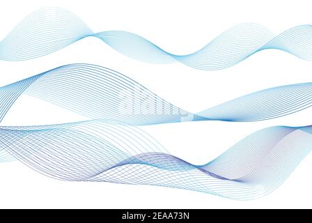 Abstract bright colored wave lines on a white background. Example of wave design for a website or magazine Stock Vector