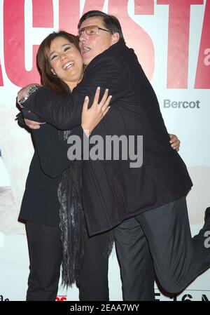 French producer Jean-Claude Camus and french singer Chimene Badi attend the premiere of the movie 'Backstage' directed by Emmanuelle Bercot in Paris on November 4, 2005. Photo by Bruno Klein/ABACAPRESS.COM. Stock Photo