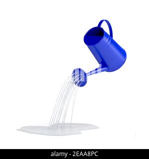 Pouring water with watering can on white background Stock Photo