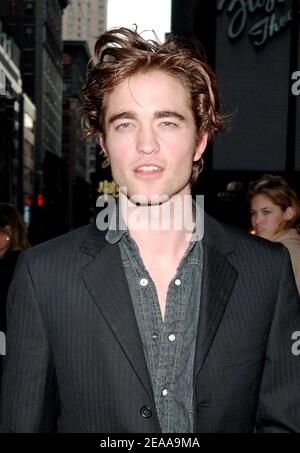 Actor and cast member Robert Pattinson arrives at the U.S. premiere of 'Harry Potter and the Goblet of Fire' held at the Ziegfeld theatre in New York, on Saturday November 12, 2005. Photo by Nicolas Khayat/ABACAPRESS.COM Stock Photo