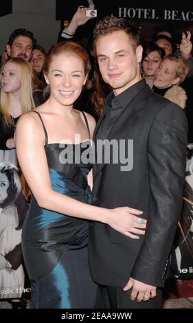 'Singer LeAnn Rimes and her husband Dean Sheremet arrive at the premiere of the highly anticipated Johnny Cash (country music superstar) biopic ''Walk The Line'', held at the Beacon Theatre in New York, on Sunday November 13, 2005. Photo by Nicolas Khayat/ABACAPRESS.COM' Stock Photo