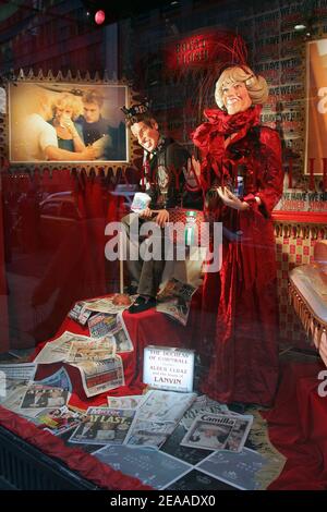 Dummies representing Britain's Prince of Wales, Camilla Duchess of Cornwall and Princes William and Harry are displayed during Christmas time in the window of 'Barney's department store on Madison Avenue in New York City, NY, USA, on November 29, 2005. Photo by Charles Guerin/ABACAPRESS.COM Stock Photo