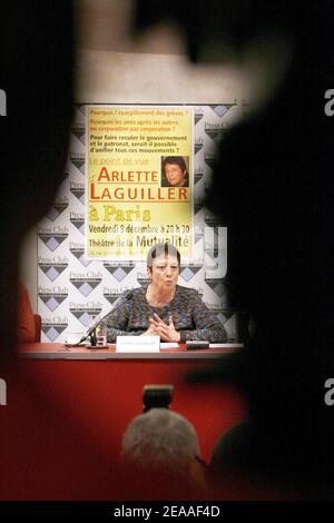 French Lutte Ouvriere General Secretary, Arlette Laguiller, announces her candidacy for France's 2007 Presidential elections, on December 5, 2005 in Paris, France. Laguillier will run for the sixth straight time. Photo by Mehdi Taamallah/ABACAPRESS.COM Stock Photo