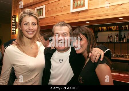 French actor Martin Lamotte, his wife Karine Belly (L) and humorist Marion Dumas attend the 'Trophies of Communication' held in Les Menuires ski resort, France, on December 15, 2005. Photo by Laurent Zabulon/ABACAPRESS.COM. Stock Photo
