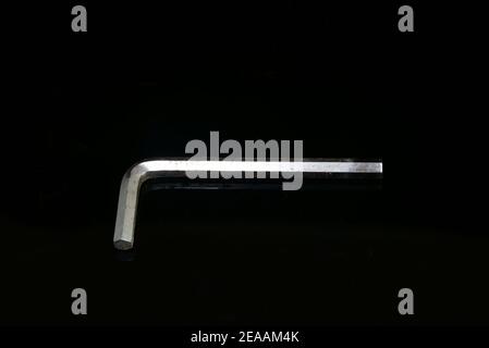 Allen keys with plain black background Stock Photo