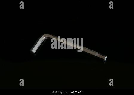 Allen keys with plain black background Stock Photo