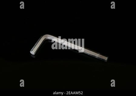 Allen keys with plain black background Stock Photo