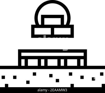 wooden foundation icon vector outline illustration Stock Vector Image ...