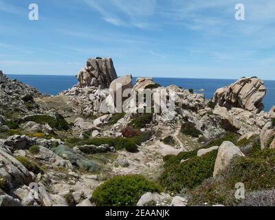 Stone formations at Capo Testa, sea, Sardinia, Italy Stock Photo