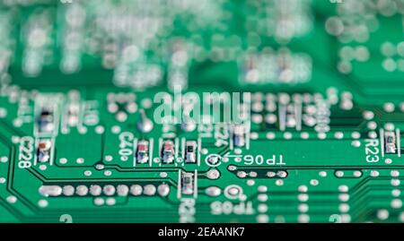 Close up image of a circuit board Stock Photo