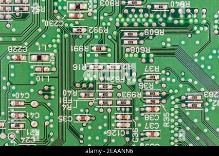 Close up image of a circuit board Stock Photo