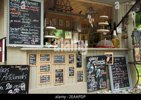 Snack bar in the Areuse Gorge Stock Photo