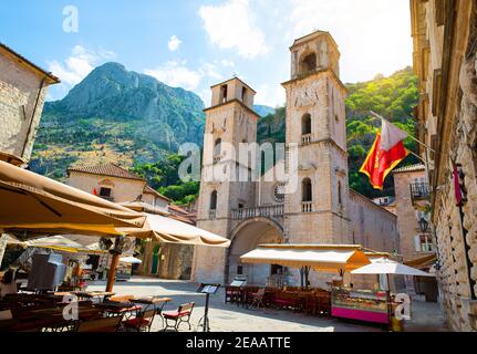 Church of Saint Tryphon in the old town of Kotor.Montenegro Stock Photo